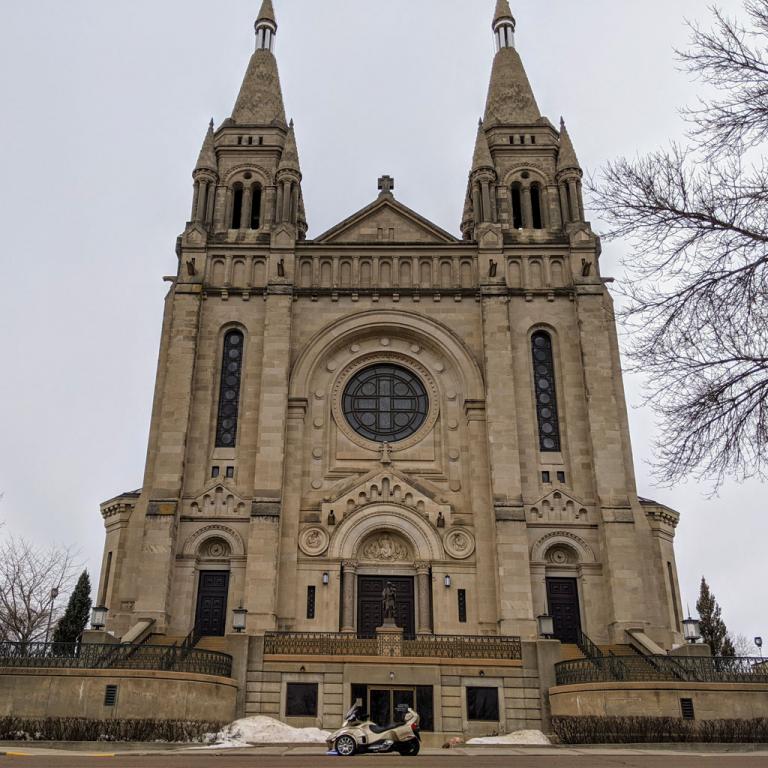 My Spyder in front of St. Joseph’s Cathedral of Sioux Falls South Dakota