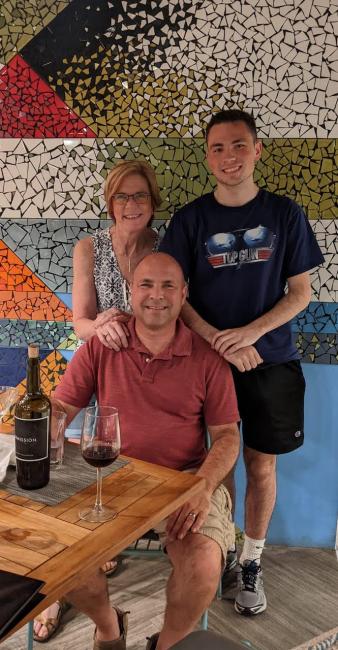 My family at an outdoor restaurant in Puerto Rico 