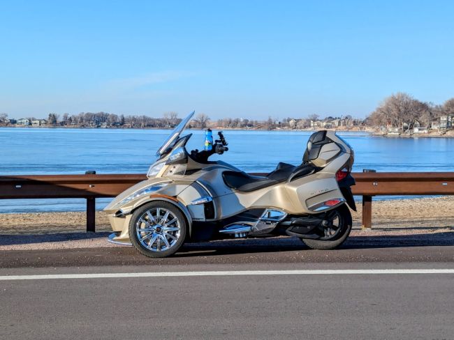 2017 Spyder RTL with Wall Lake in the background